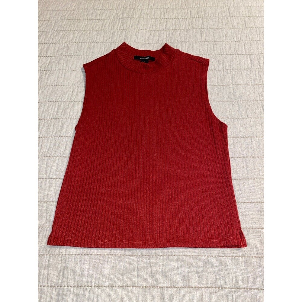 Forever 21 rib knit high neck tank Medium